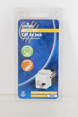 Leviton Quickport CAT 5e R26-5G108-W Jack Multi-Use White Lot of 2