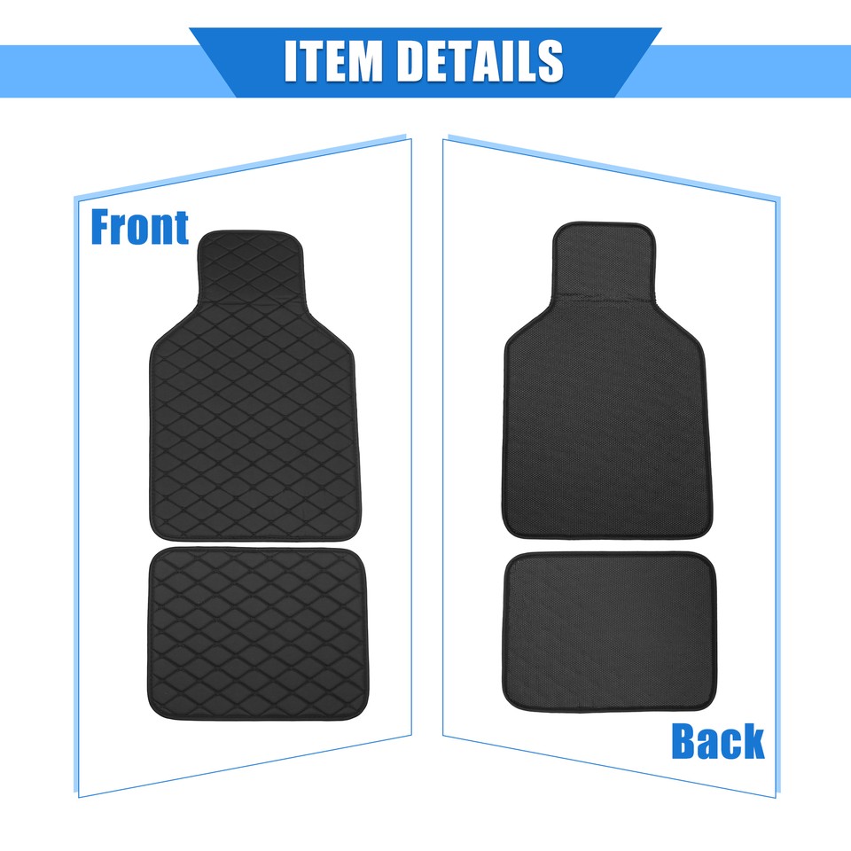 1 Set Car Carpet Floor Mat Protection Universal Waterproof Faux Leather