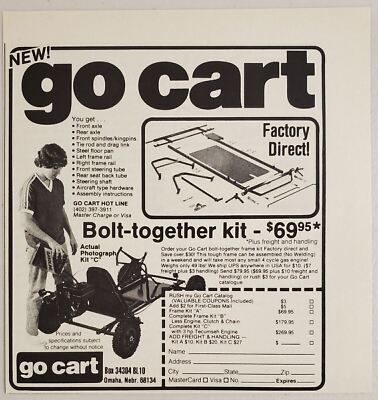 1981 Print Ad Go-Cart Bolt Together Kits Factory Direct Omaha,Nebraska