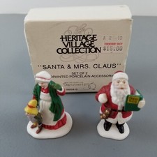 Dept 56 Heritage Village Collection Santa Mrs Claus Porcelain Figurines 5609-0