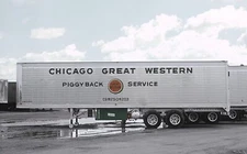 CGWZ 504062 piggyback trailer in Chicago Transfer Yards May 2, 1963 5 x 7 Photo