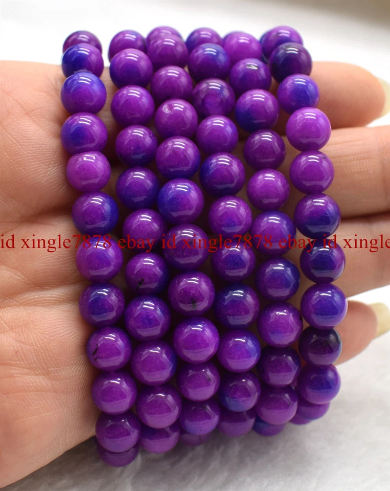 Lotes por atacado 6 peças 7,5" 8mm roxo sugilite pedras preciosas de cura pulseira elástica AAAA - Imagem 3 de 4