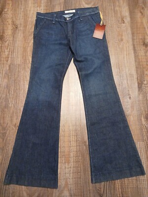 Flying Monkey Womens Jeans Blue Wide Flared Leg Dark Wash Size 7
