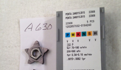 1 NEW ISCAR PENTA 24N315J015 CARBIDE INSERTS GRADE IC908 FACTORY PACKED (A630)