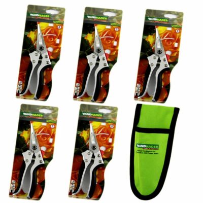 Gartenschere 5 Stück Blumenschere Pflanzen Schere Tasche 2 K Alu Windhager 12779