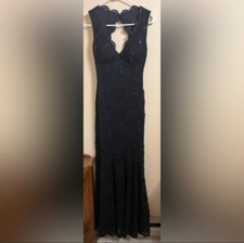 Night away Collections navy blue sequin formal gown size 2