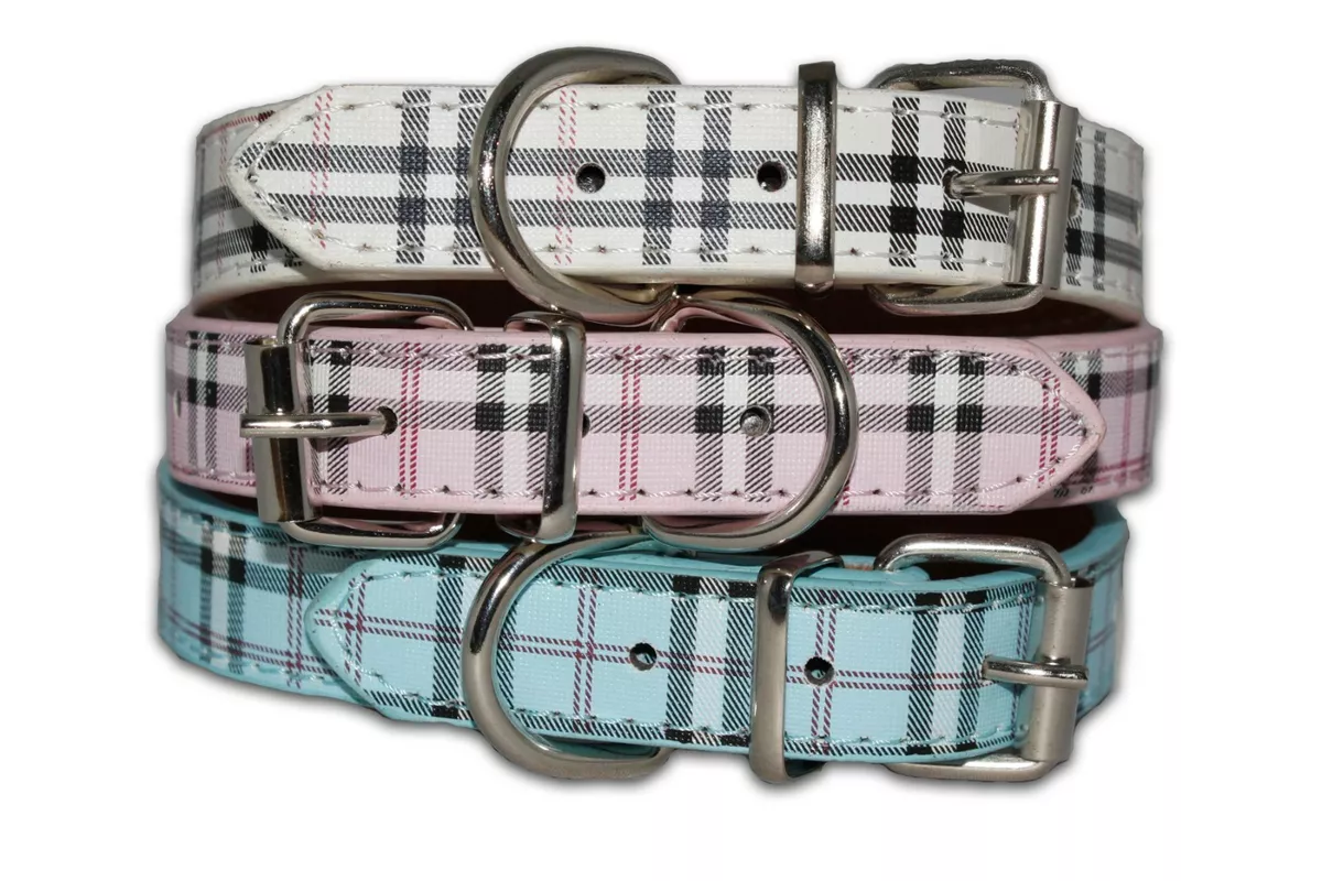 Pink burberry top dog collar