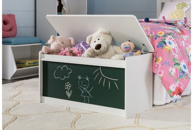 ClosetMaid KidSpace Chalkboard Toy Chest Chalkboard On Front Side White Toy Box | eBay