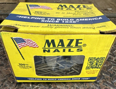 MAZE 8d 2-3/8'' Vinyl Coated Sinker Framing Nails 5LB USA MADE