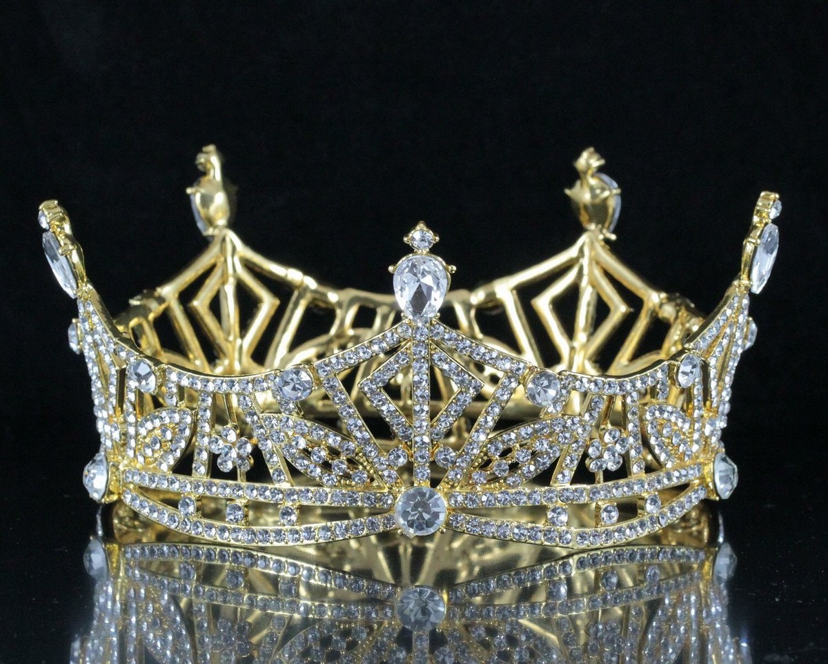 Miss America Crown Clear Austrian Rhinestone Hair Tiara  display picture 2
