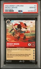 2022 DISNEY LORCANA PROMO D23 EXPO 1 MICKEY MOUSE - BRAVE LITTLE TAILOR PSA 10