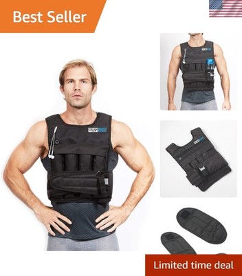 40LBS Adjustable Weighted Vest with Optional Shoulder Pads - Unisex Fitness Gear