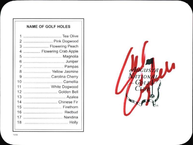 Chad Campbell authentic signed PGA Masters scorecard W/Cert Autographed A0001