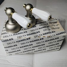 Delta H212NP Set Of 2 Small Lever Handles With Porcelain Accent