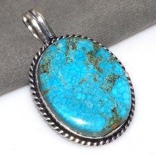 Turquoise 925 Silver Plated Pendant 1.9