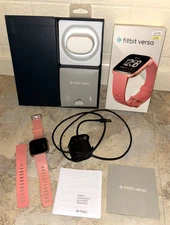 Fitbit Versa Fitness Smartwatch - Peach/Rose-Gold Aluminium  FB504