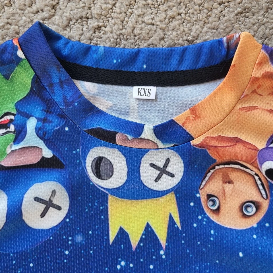 Camisa de manga corta "Rainbow Friends" para niño - azul - talla 4 - nueva sin etiquetas Foto 3 de 4