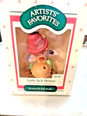1988 Hallmark Ornament MOTHER GOOSE ''Little Jack Horner'' Sat in the Corner DV50