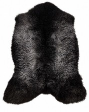 Gotland sheepskin black grey silver unique 104-095  92 cm