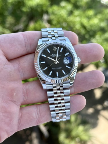 2022 Rolex Datejust 126334 Black Stick Jubilee 41mm w/ Box & Papers
