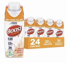 Boost Very High Calorie Strawberry Nutritional Drink   22g Protein, Pack of 24 