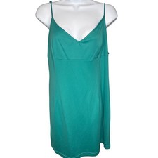 Adrianna Papell Women Teal Slip Dress Sz 16 Resort Tropical Breezy Summer Beachy