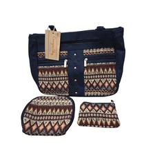 Canyon Sky Handbag Set, Denim Southwestern Purse Shoulder Bag Small Bag Coin Bag