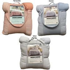Member's Mark 3-Piece Solid Cotton Gauze Comforter Set, King