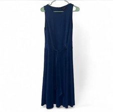 Lauren Ralph Lauren Navy Blue Sleeveless Midi Dress Size 10 Women's