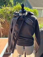 J.W. Anderson sweatshirt hoodie with bow FW 2025 XS in dark brown NWT