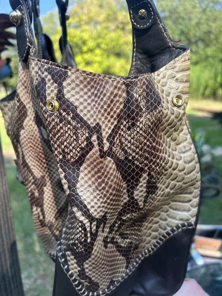 Bolso de Mano Gucci Pitón Piel de Serpiente Horsebit Hobo Marrón Foto 3 de 4