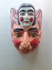 Vintage Mexican Folk Art Mask Handmade Latin American