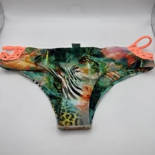 LULI FAMA Bikini Bottom Size XS Miami Nice Crochet Sides Multicolor NWT