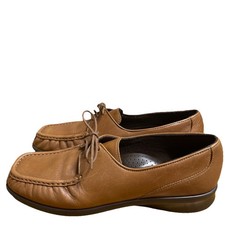 SAS Womens Size 8 N Tan Leather Lace Up Comfort Shoe Moccasin Lace Up