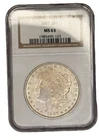 1887 Morgan Dollar Philadelphia NGC MS 63 Uncirculated Silver $1 Coin KM#110