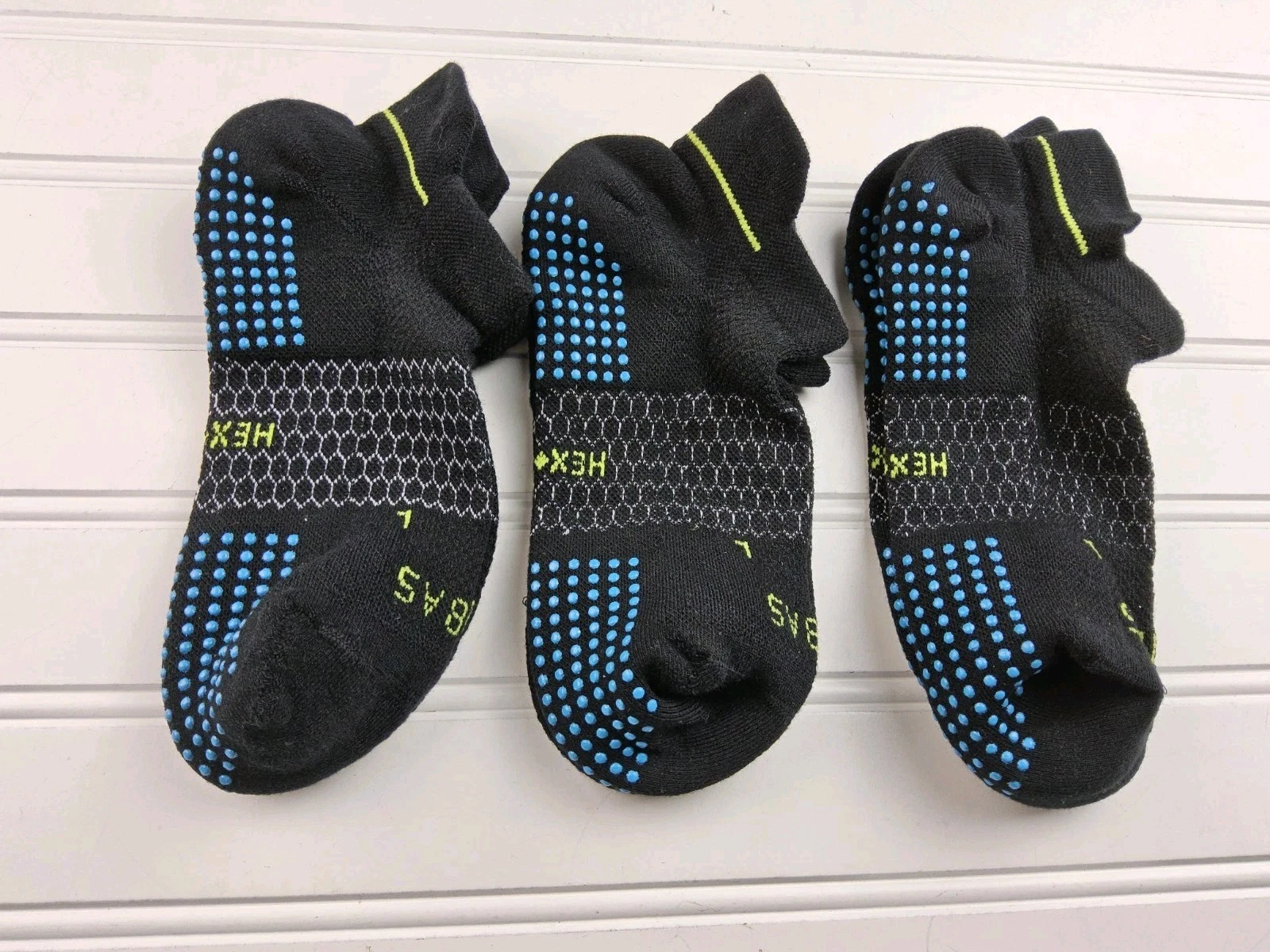 Bombas Hex Tec Grip Grippers Space Dye Ankle Socks Lot Of 3 Pairs Size M