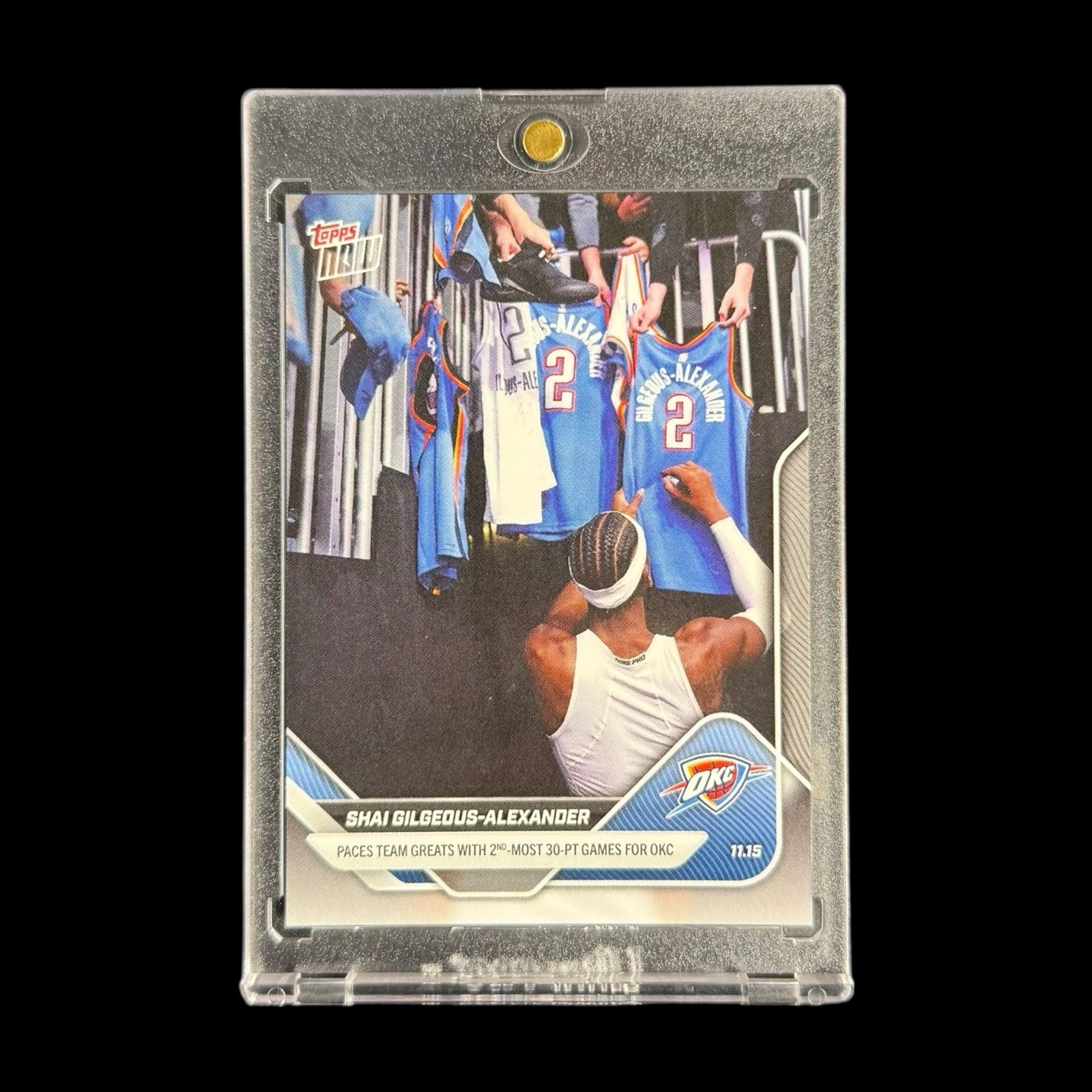 Shai Gilgeous-Alexander 30 Pt Gms 2025-26 NBA Topps NOW Card 56 IMAGE VARIATION