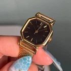 Showa Retro SEIKO Quartz Black Dial Genuine Belt Vintage