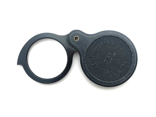 Magnifying Glass 2.5x Vintage Folding Pocket Loupe KMZ Magnifier Device USSR