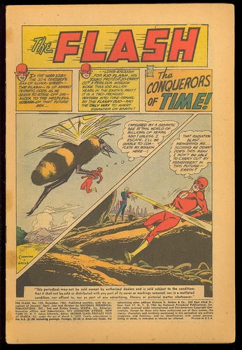 The Flash #125 Coverless o/w Complete Silver Age Superhero Vintage DC Comic 1961