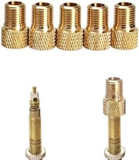 5 Pack Presta to Schrader Valve Adapters Bicycle Brass Air Pump Tools