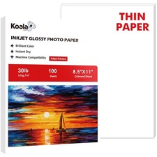 100 Sheets Koala Inkjet Paper 8.5x11, Glossy Finish