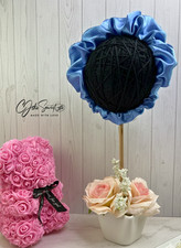 Sky Blue Satin Scrunchie Headband