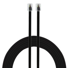 Power Gear Telephone Line Cord, 15 Feet, Phone Modular 15 ft, Black