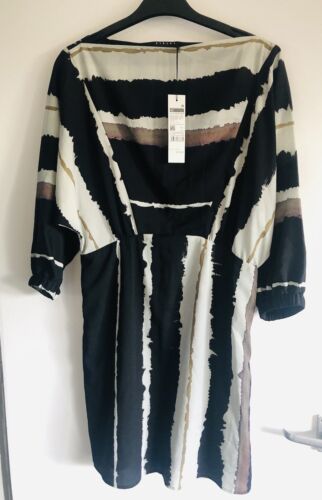 Sisley Ladies Stylish Summer Dress Striped Silky fabric, UK size 10 -RRP 79 EUR - Picture 3 of 11
