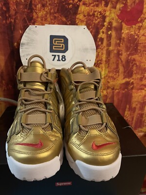 Supreme Nike Air More Uptempo Gold DS. SZ 9 100% Authentic