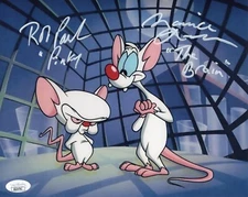 Rob Paulsen Maurice LaMarche signed inscribe 8x10 photo Pinky and the Brain JSA