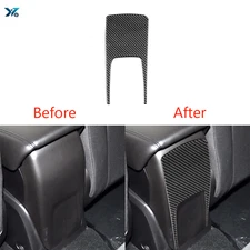 For Ford Focus 12-14 Real Carbon Fiber Armrest Box Rear Storage Panel Cover Trim