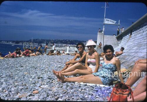 Mature Swimsuit Women Ruhl Plage Beach Nice France Riviera Vtg 1950s Slide Photo eBay photo