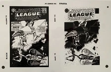 Production Art JUSTICE LEAGUE OF AMERICA #31cover w/ negative MIKE SEKOWSKY art